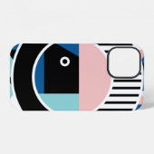 Coque iPhone 12 Conception d'affiche abstraite Memphis. Visage géo (Verso Horizontal)