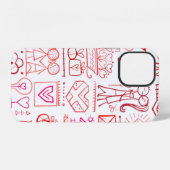 Coque iPhone 12 Conception de carte de la Saint-Valentin. Couture (Verso Horizontal)