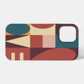 Coque iPhone 12 Conception de cœur de la Saint-Valentin, fond abst (Verso Horizontal)