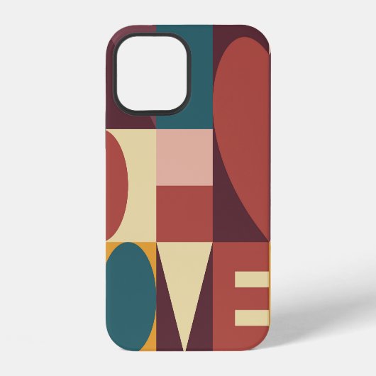 Coque iPhone 12 Conception de cœur de la Saint-Valentin, fond abst (Verso)