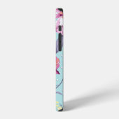 Coque iPhone 12 conception de fleurs textile illustrationart,arriè (Côté gauche)