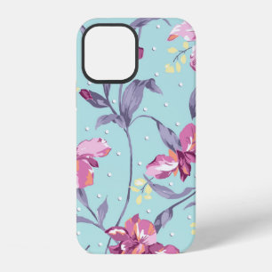 Coque iPhone 12 conception de fleurs textile illustrationart,arriè