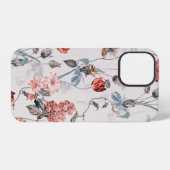 Coque iPhone 12 conception de fleurs transparente avec fond clairf (Verso Horizontal)