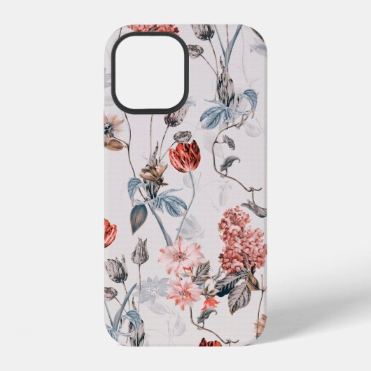 Coque iPhone 12 conception de fleurs transparente avec fond clairf (Verso)