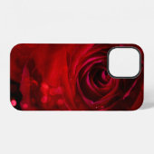 Coque iPhone 12 Conception de la Saint-Valentin de rose rouge (Verso Horizontal)