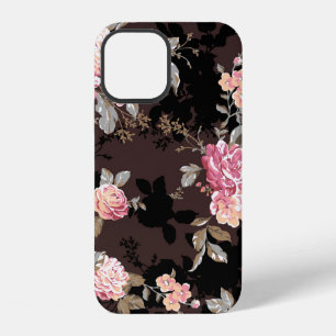 Coque iPhone 12 conception de motif de fleur textile illustrationm
