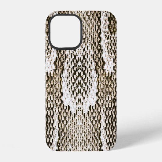 Coque iPhone 12 Conception de motif de peau de python : motif anim (Verso)
