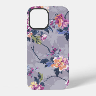 Coque iPhone 12 conception de motif floral textile illustrationart