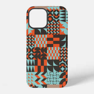 Coque iPhone 12 Conception de motif sans couture en mosaïque avec