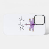 Coque iPhone 12 Conception de tatouage de libellule juste Dandelio (Verso Horizontal)