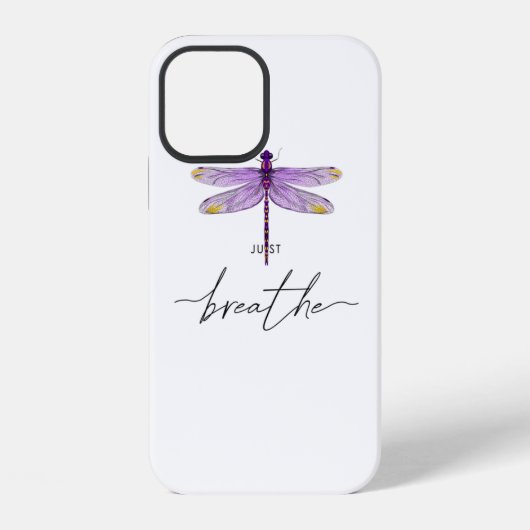Coque iPhone 12 Conception de tatouage de libellule juste Dandelio (Verso)