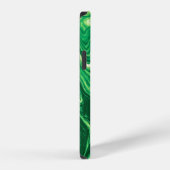 Coque iPhone 12 Conception de textile mixte créatif vert brillant. (Côté droit)