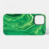 Coque iPhone 12 Conception de textile mixte créatif vert brillant. (Verso Horizontal)