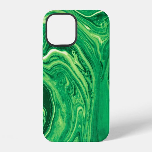 Coque iPhone 12 Conception de textile mixte créatif vert brillant. (Verso)