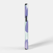 Coque iPhone 12 Conception de tulipe : violet clair floral. (Côté droit)