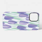 Coque iPhone 12 Conception de tulipe : violet clair floral. (Verso Horizontal)