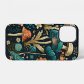 Coque iPhone 12 Conception d'illustration de champignon et de fleu (Verso Horizontal)