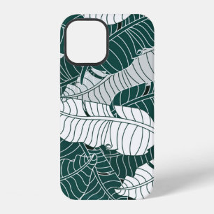 Coque iPhone 12 conception d'illustration de motif de feuilles de