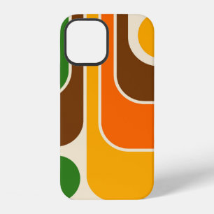 Coque iPhone 12 Conception géométrique de style rétro des années 1