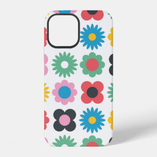 Coque iPhone 12 Conception simple de motif sans couture de fleurs.