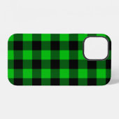 Coque iPhone 12 Contrôle vert noir (Verso Horizontal)