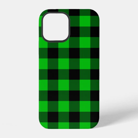 Coque iPhone 12 Contrôle vert noir (Verso)