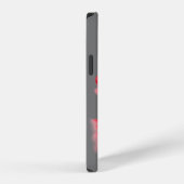 Coque iPhone 12 coquelicots rouges sur gris (Côté droit)