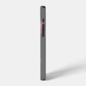 Coque iPhone 12 coquelicots rouges sur gris (Côté gauche)