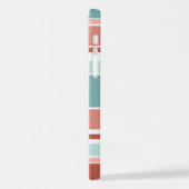 Coque iPhone 12 Corail bleu turquoise Pêche rouge Orange Blancs (Côté gauche)