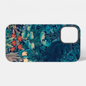 Coque iPhone 12 Corbeau dans la forêt, William Morris (Verso Horizontal)