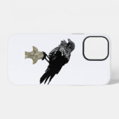 Coque iPhone 12 Corbeau tatoué (Verso Horizontal)