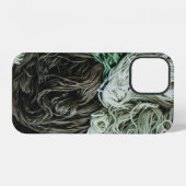 Coque iPhone 12 Cordes blanches, grises et vertes (Verso Horizontal)