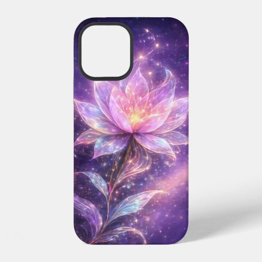 Coque iPhone 12 Cosmic Lotus Flower with Galaxy Glow (Verso)