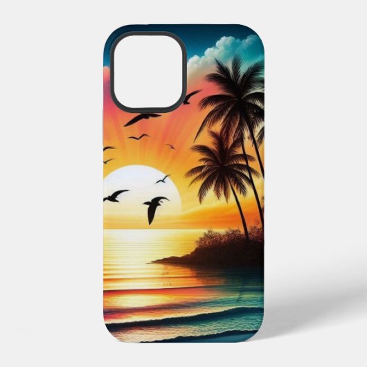 Coque iPhone 12 Coucher de soleil (Verso)