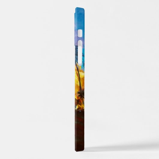 Coque iPhone 12 Coucher de soleil de plage tropical (Côté gauche)