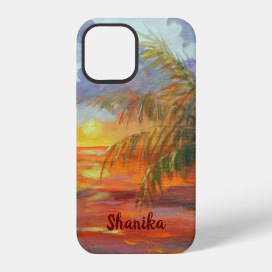 Coque iPhone 12 Coucher de soleil tropical (Verso)