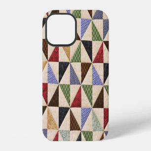 Coque iPhone 12 Couette en Patchwork colorée : Texture de fleur.