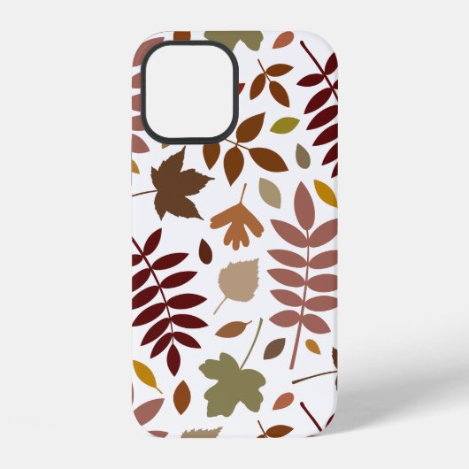 Coque iPhone 12 Couleurs d'automne en blanc pour les Feuilles tomb (Verso)