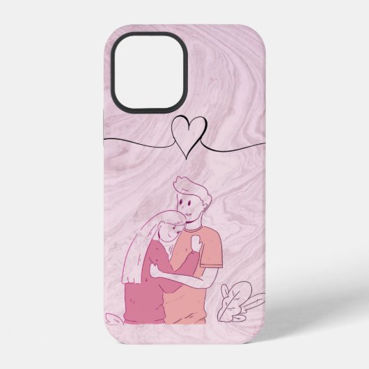 Coque iPhone 12 Couple Rose Tendances Cool (Verso)
