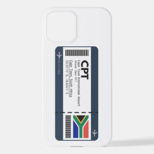 Coque iPhone 12 CPT Cape Town Boarding Pass - Afrique du Sud
