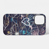 Coque iPhone 12 Craie graffiti tableau noir amour (Verso Horizontal)