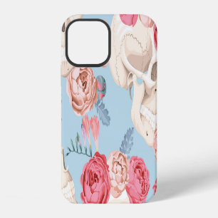 Coque iPhone 12 Crânes et Motif Vintage Rose