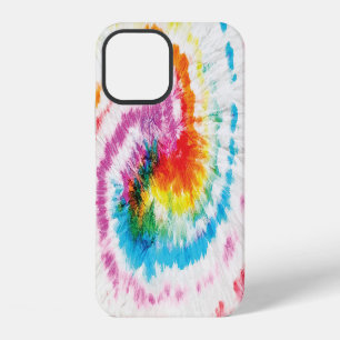 Coque iPhone 12 Cravate spirale, motif tourbillon arc-en-ciel