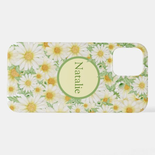 Coque iPhone 12 Crazy Daisy Floral Personalized  iPhone Case (Verso Horizontal)