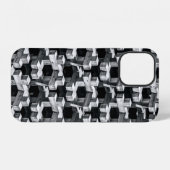Coque iPhone 12 Croix grise et noire (Verso Horizontal)
