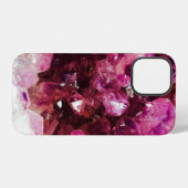 Coque iPhone 12 Cryaméthyste minéral pourpre (Verso Horizontal)