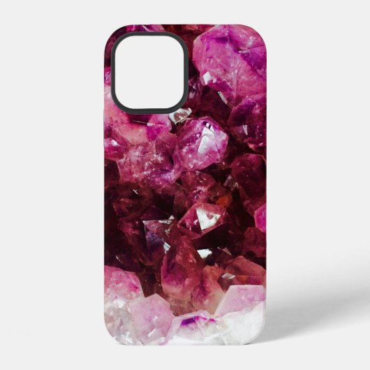Coque iPhone 12 Cryaméthyste minéral pourpre (Verso)