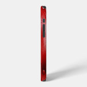 Coque iPhone 12 Cuir rouge : Motif d'élévation. (Côté gauche)