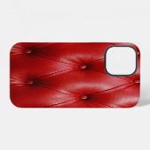 Coque iPhone 12 Cuir rouge : Motif d'élévation. (Verso Horizontal)