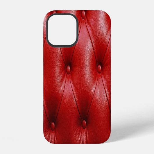 Coque iPhone 12 Cuir rouge : Motif d'élévation. (Verso)